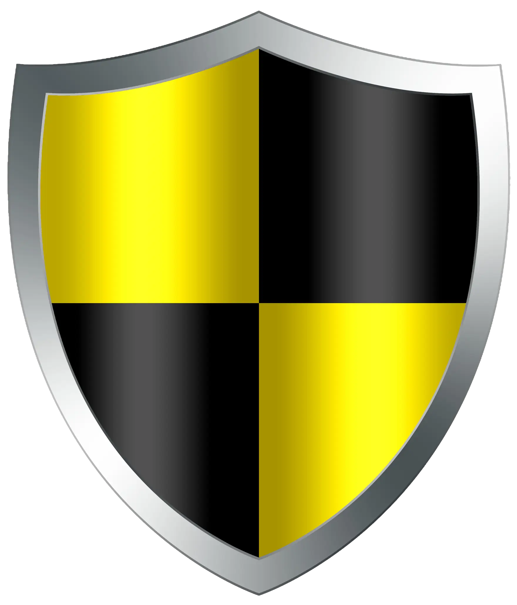 Black and Yellow Shield Icon