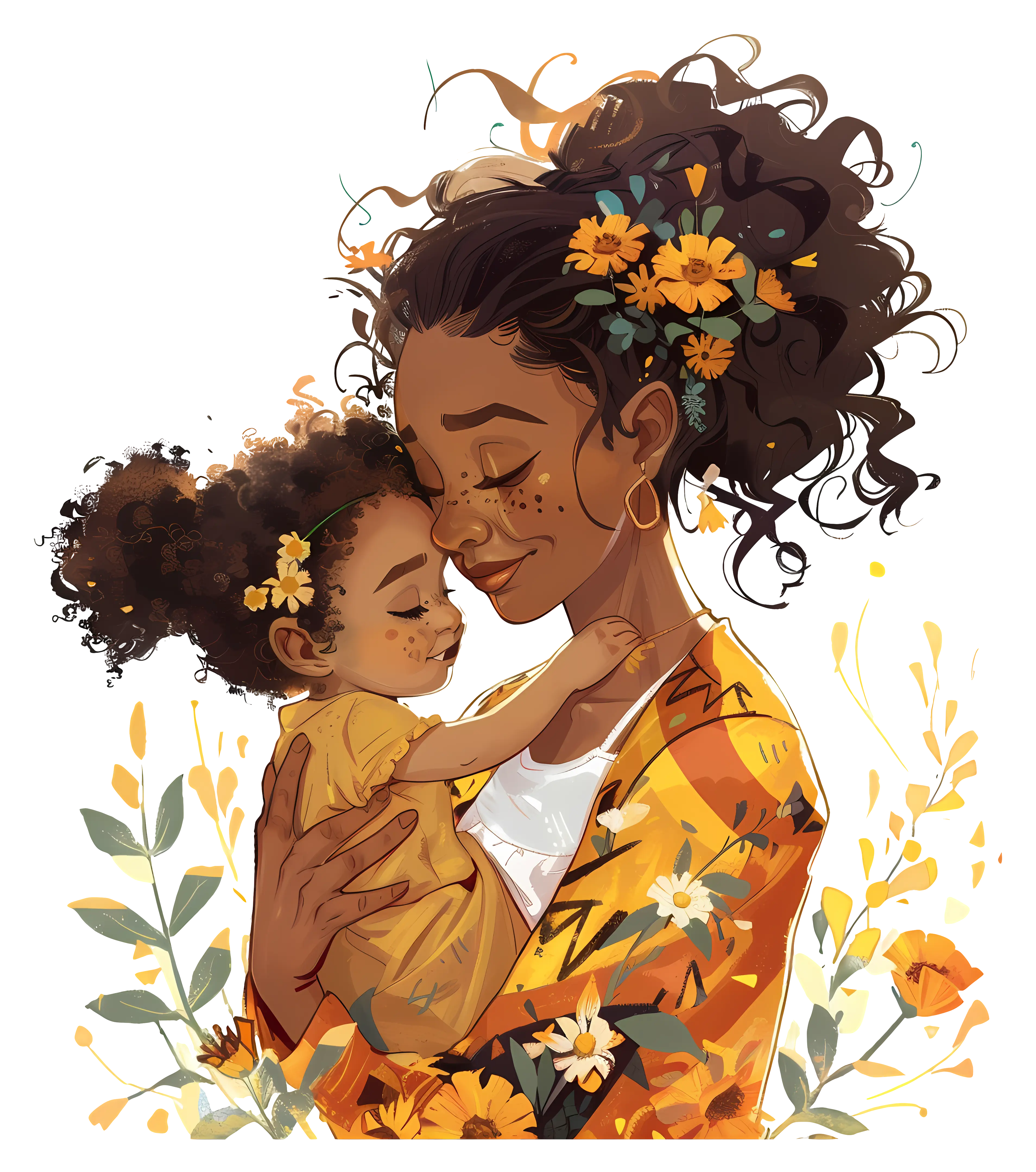 Mother and Child Illustration