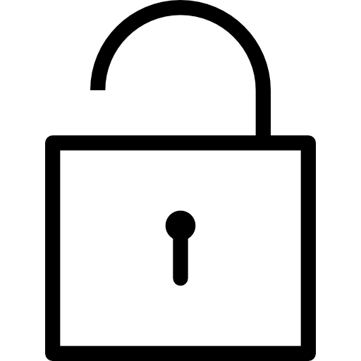 Open Padlock Icon Representing Access