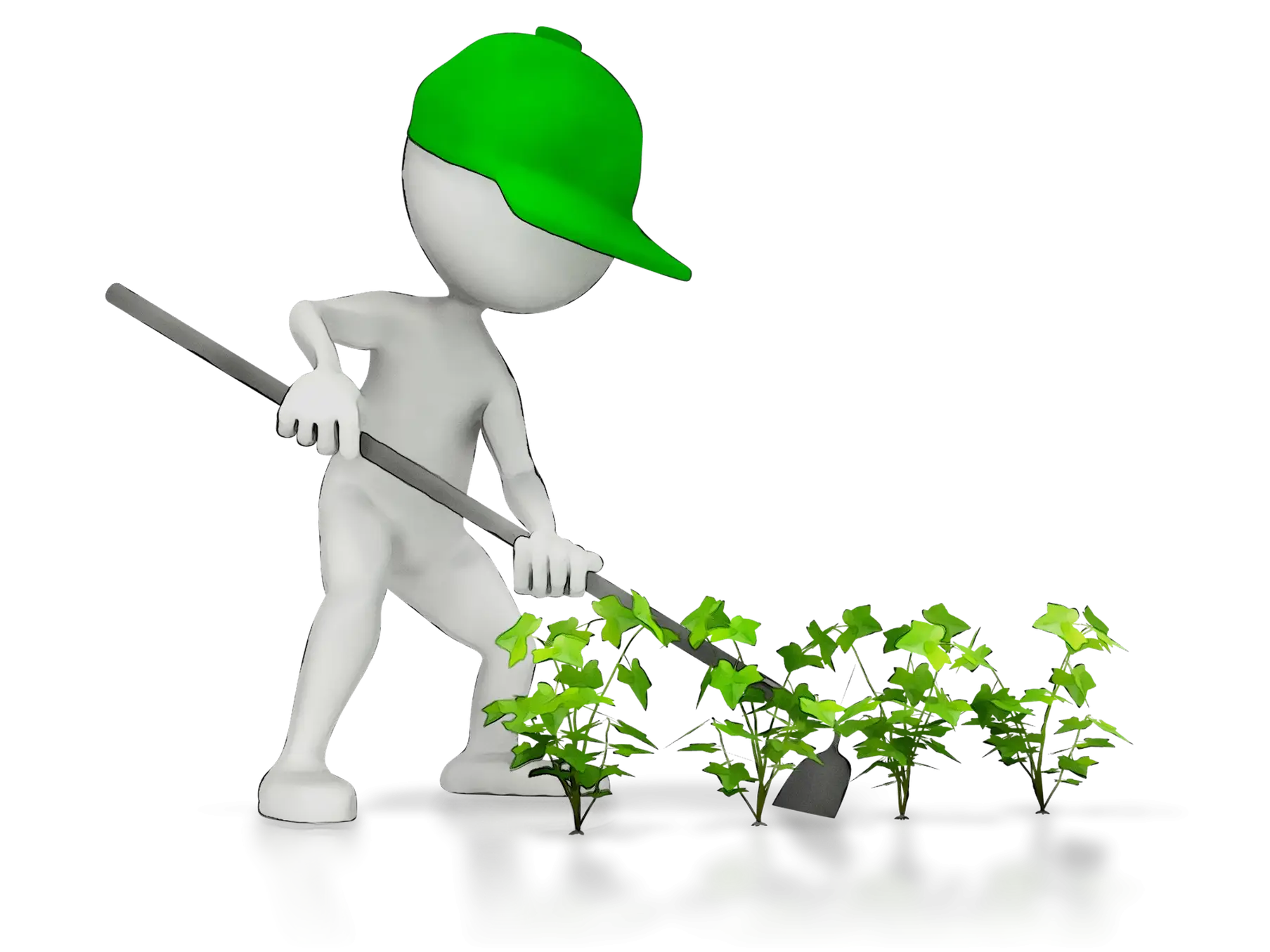 Gardener Working with Plants Illustration