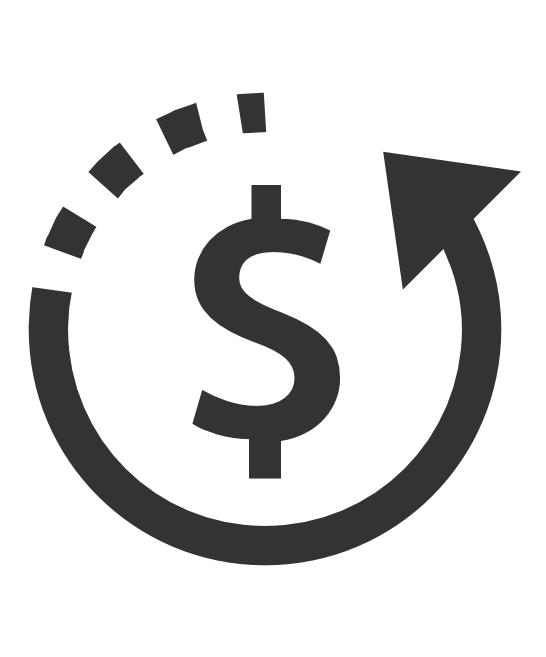 Dashed Dollar Sign with Circular Arrow