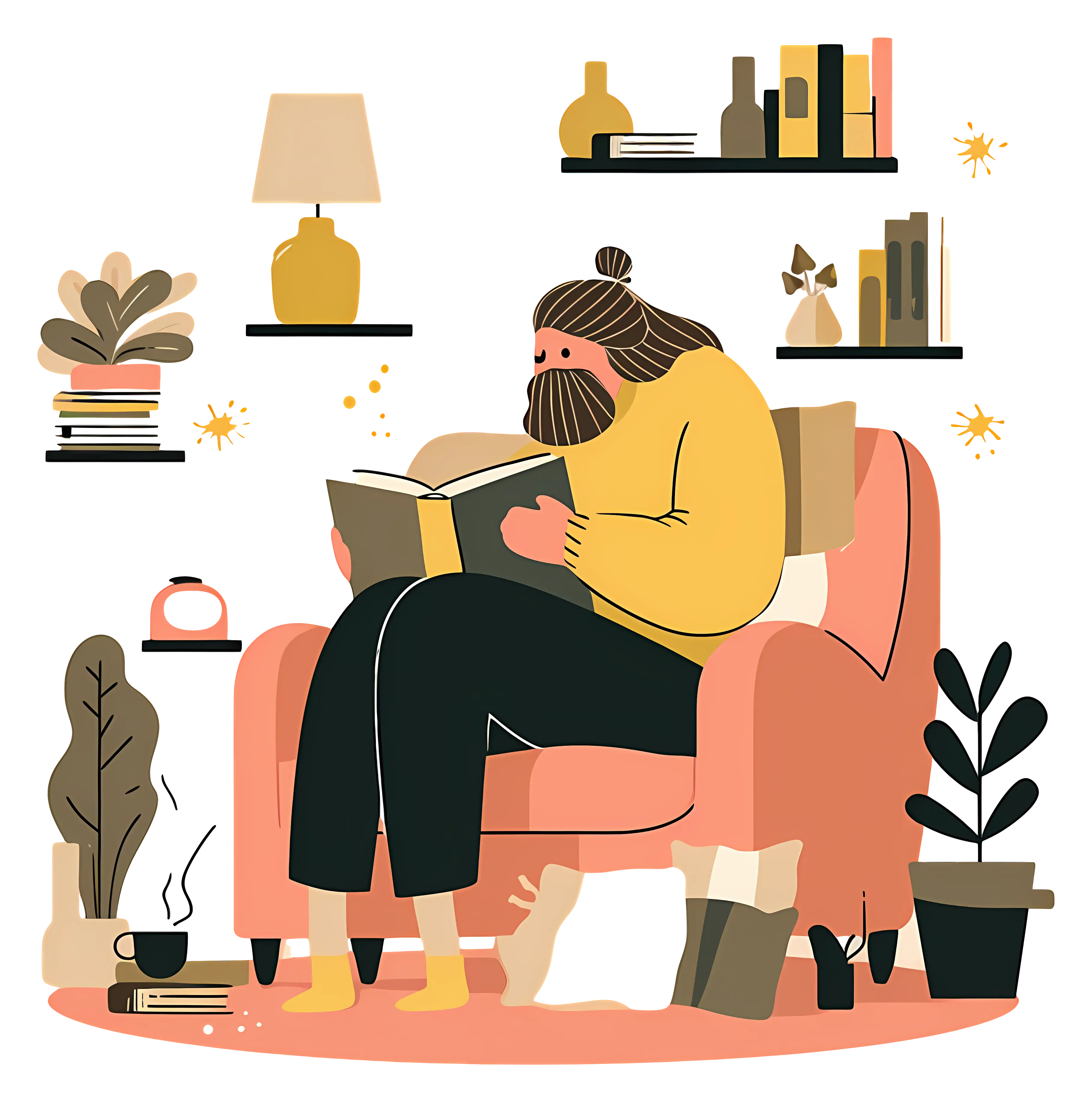 Cozy Reading Person in Chair