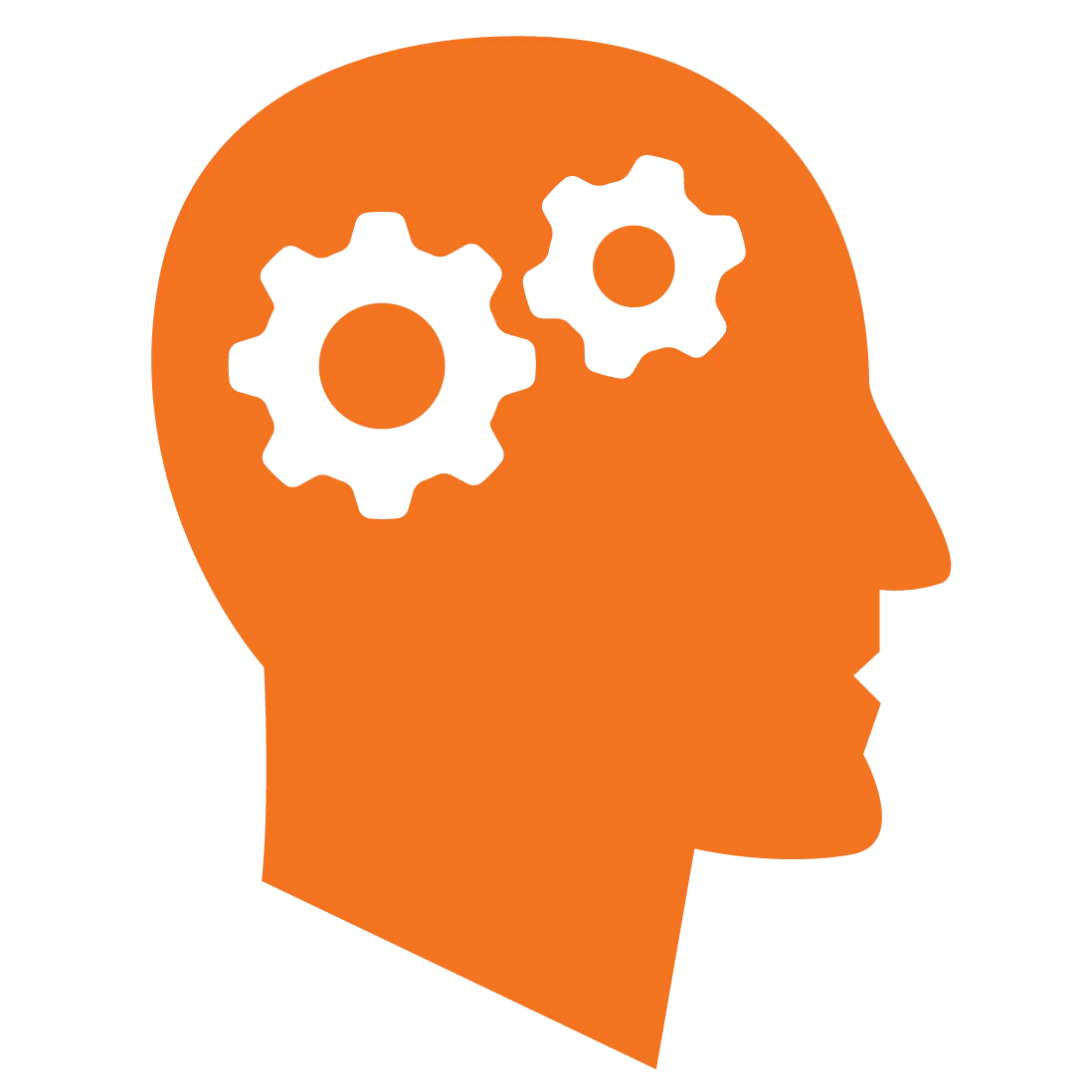 Creative Thinking and Gear Symbol Illustration