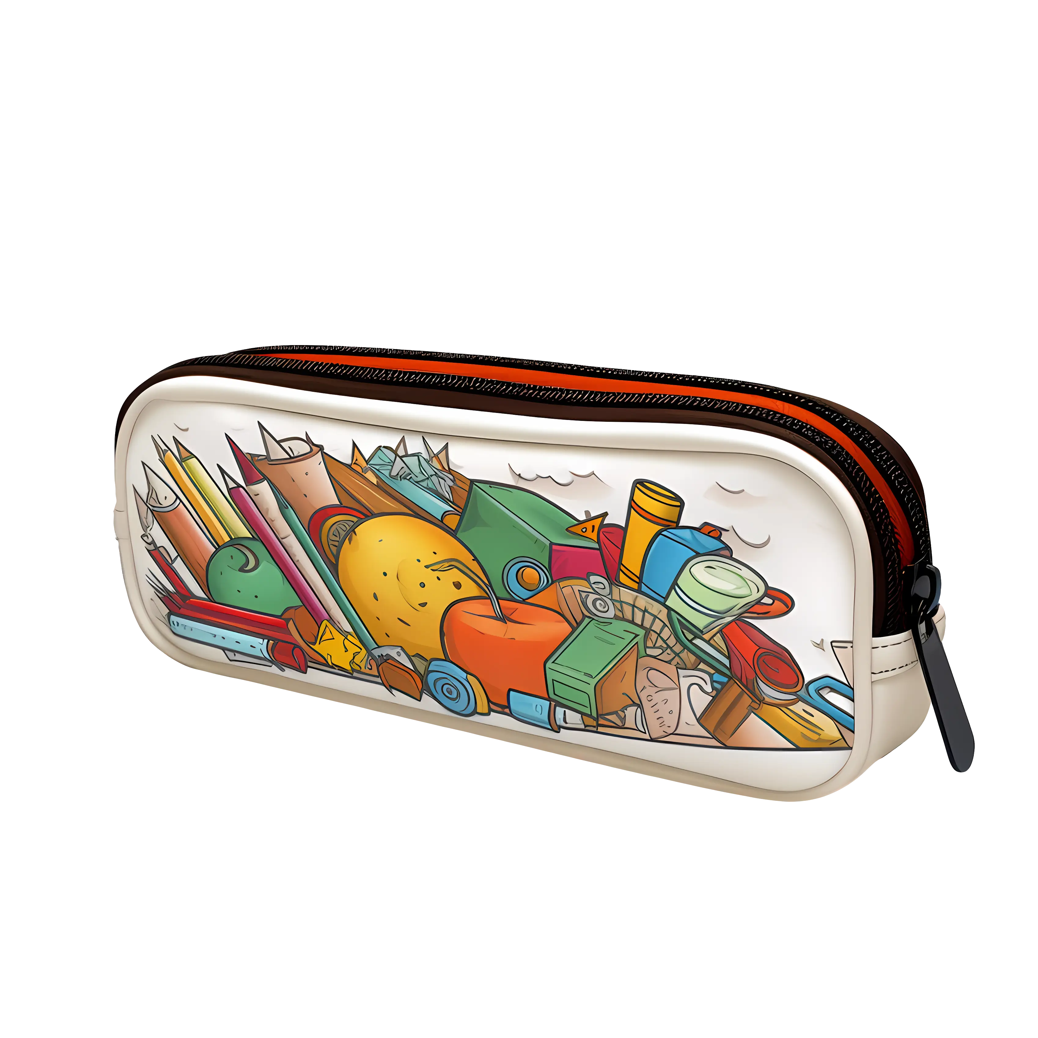 Pencil Pouch with Vibrant School Supplies