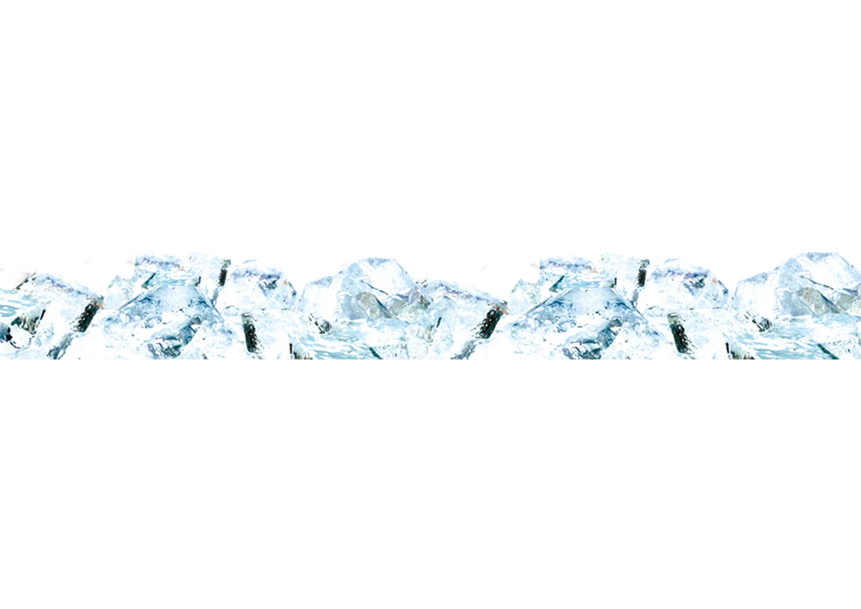 Transparent Ice Cubes in a Row