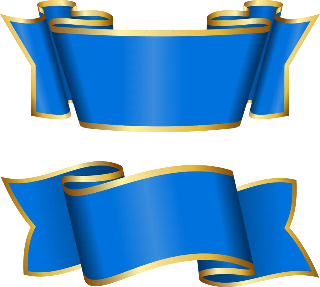 Blue and Gold Decorative Ribbons