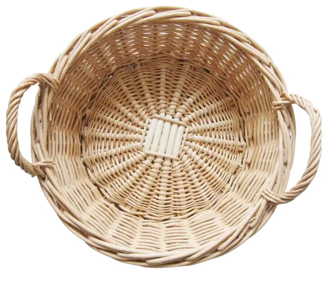 Rustic Woven Basket with Handles