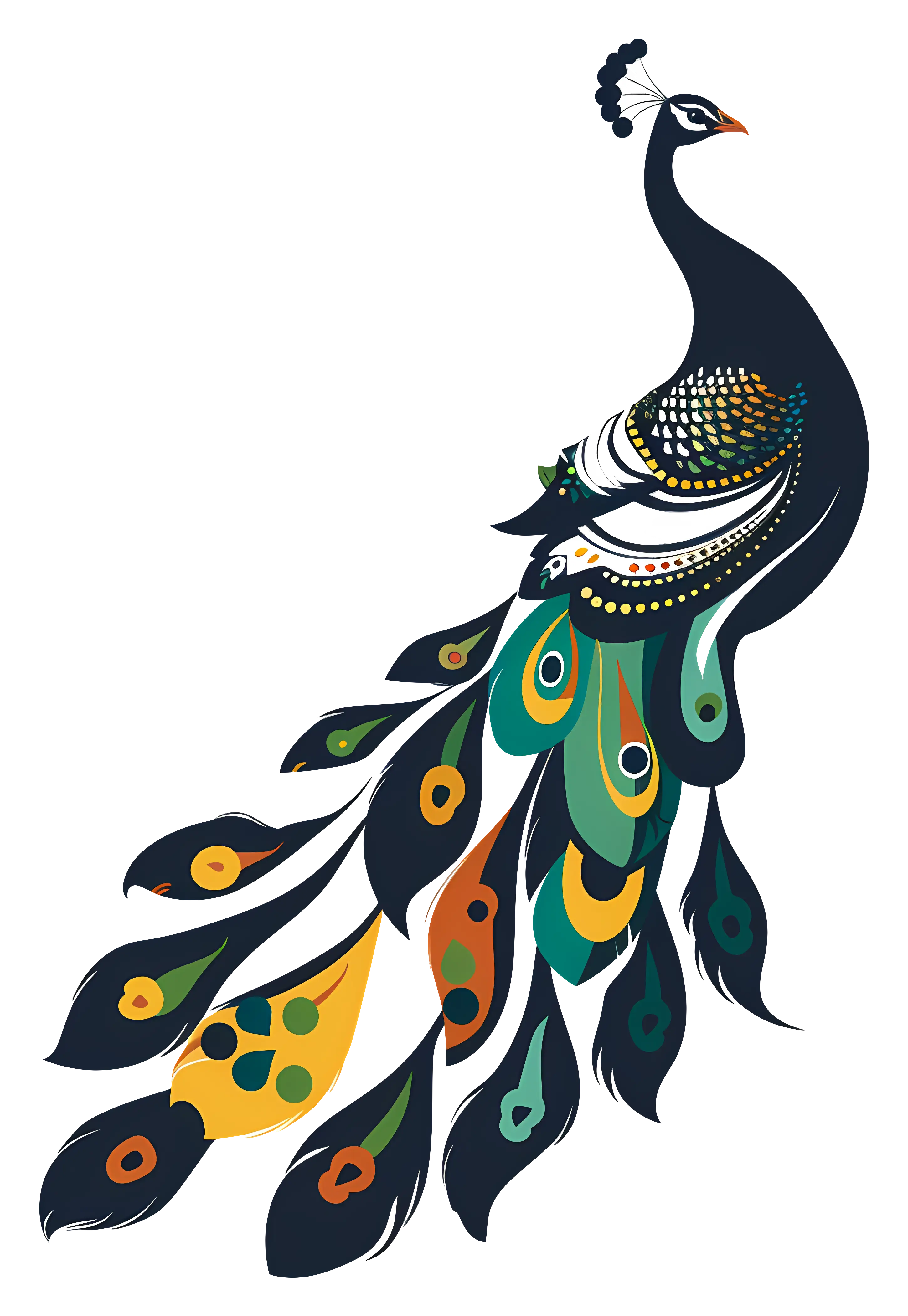 Majestic Peacock with Colorful Feathers