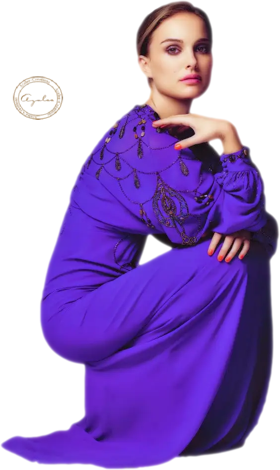 Elegant Woman in a Purple Dress