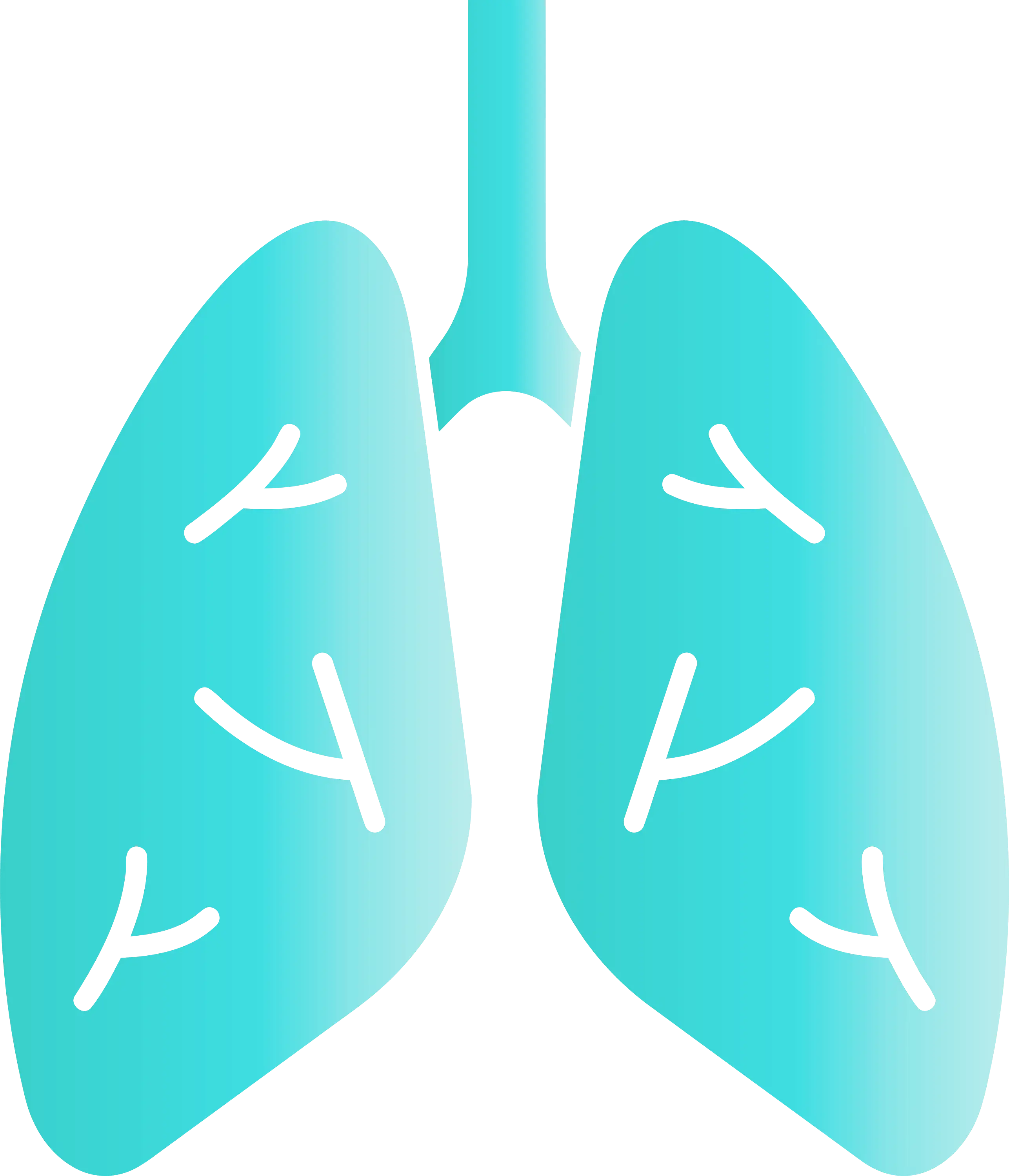 Blue Human Lungs Illustration for Medical Use