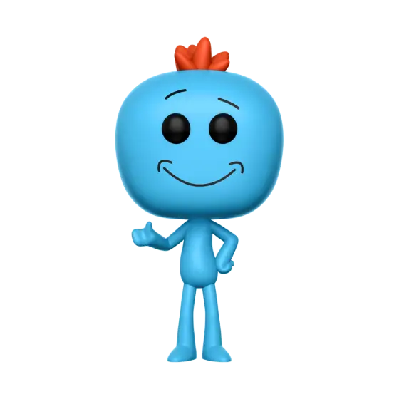 Blue Cartoon Character with Red Hair
