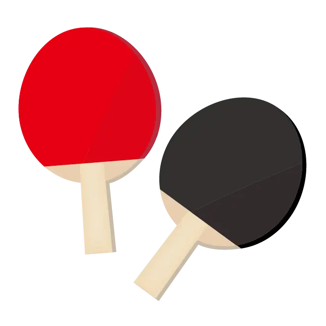Red and Black Table Tennis Paddles