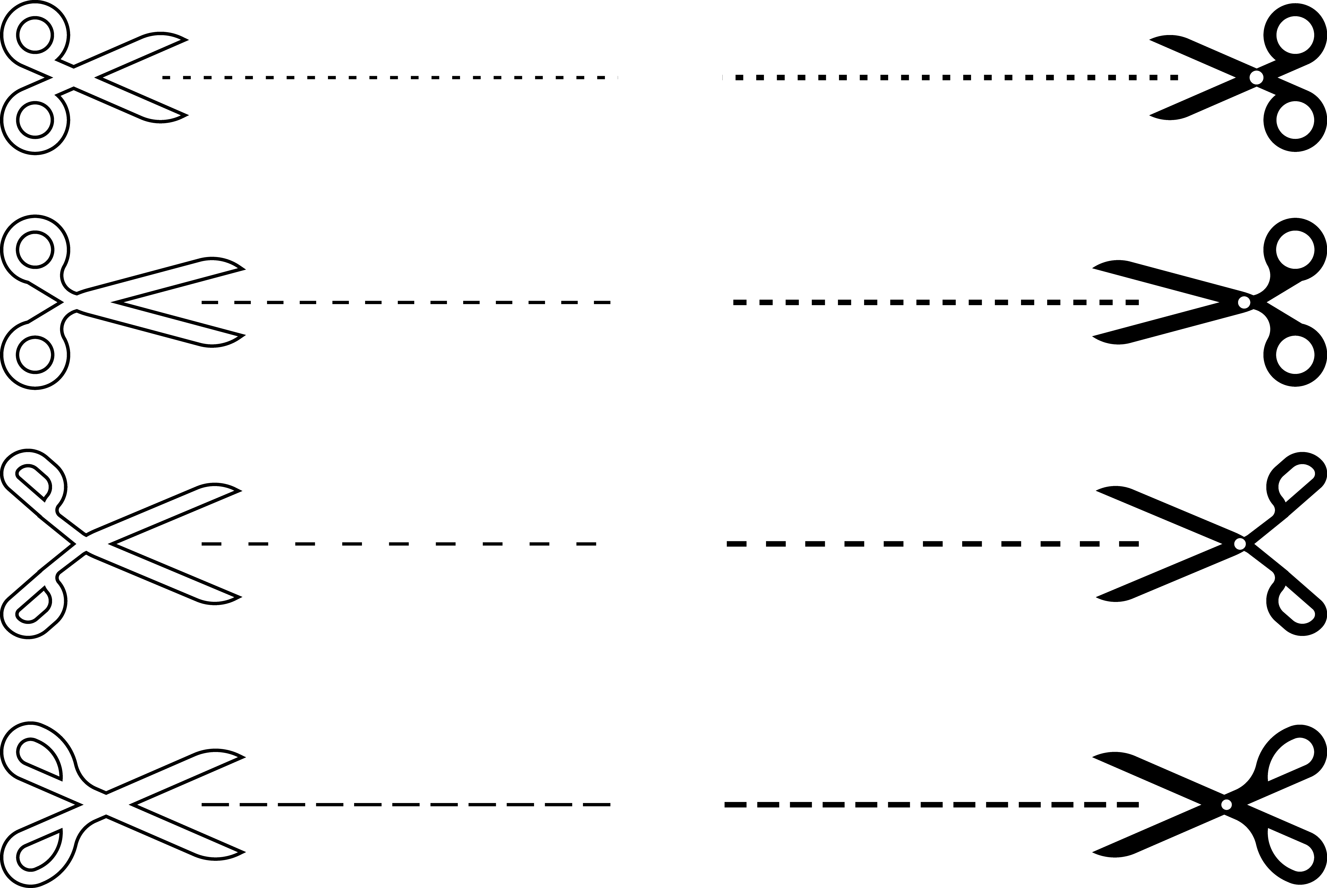 Scissors with Dashed Cutting Lines Illustration