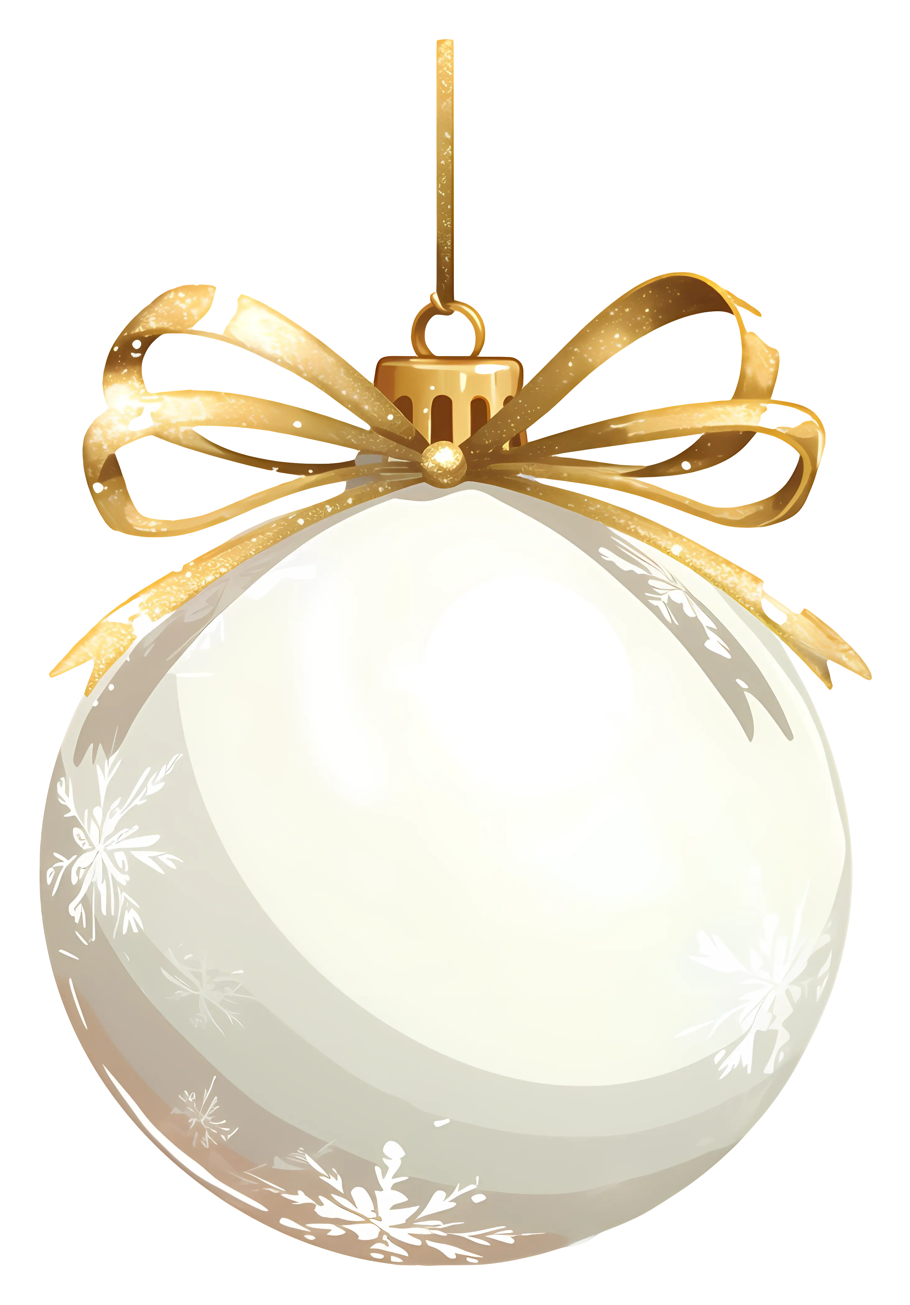 Golden Christmas Bauble with Snowflakes