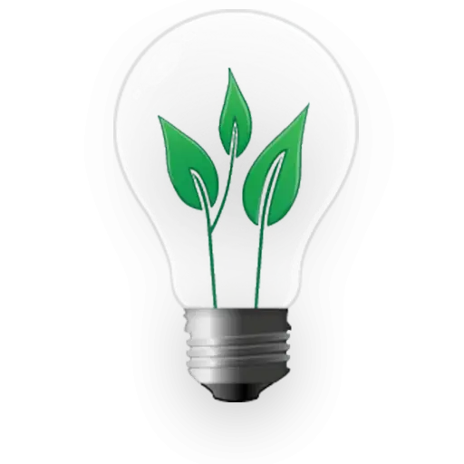 Eco-Friendly Light Bulb Design with Green Leaves