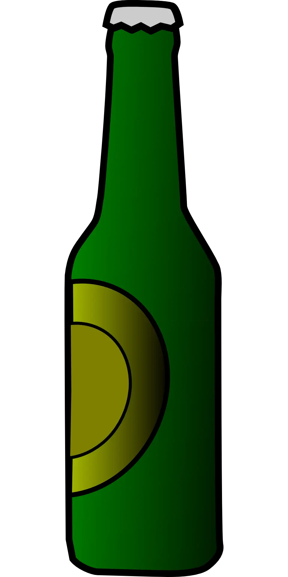 Green Glass Bottle Cartoon Illustration