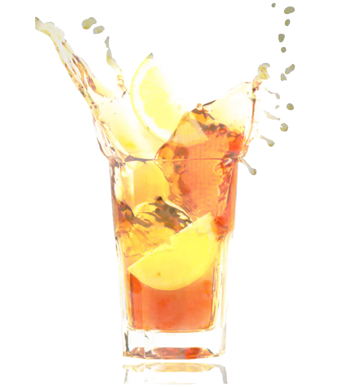 Glass of Iced Tea with Lemon Splash