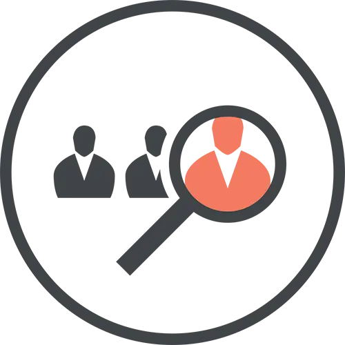 Magnifying Glass Highlighting Person Icon