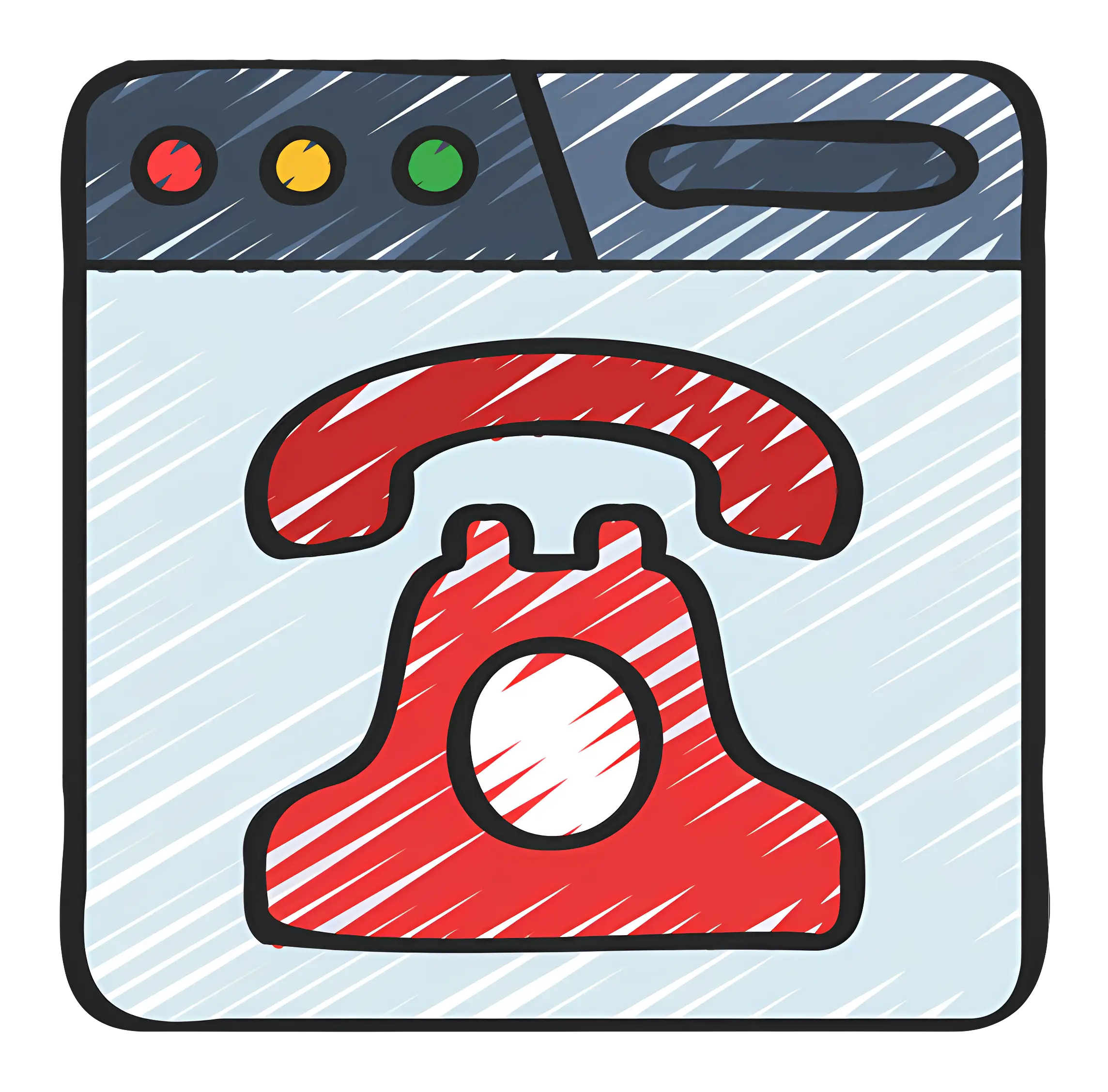 Red Vintage Telephone Icon