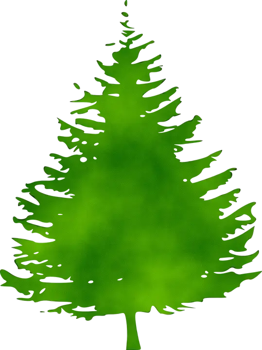Artistic Green Pine Tree Silhouette Design