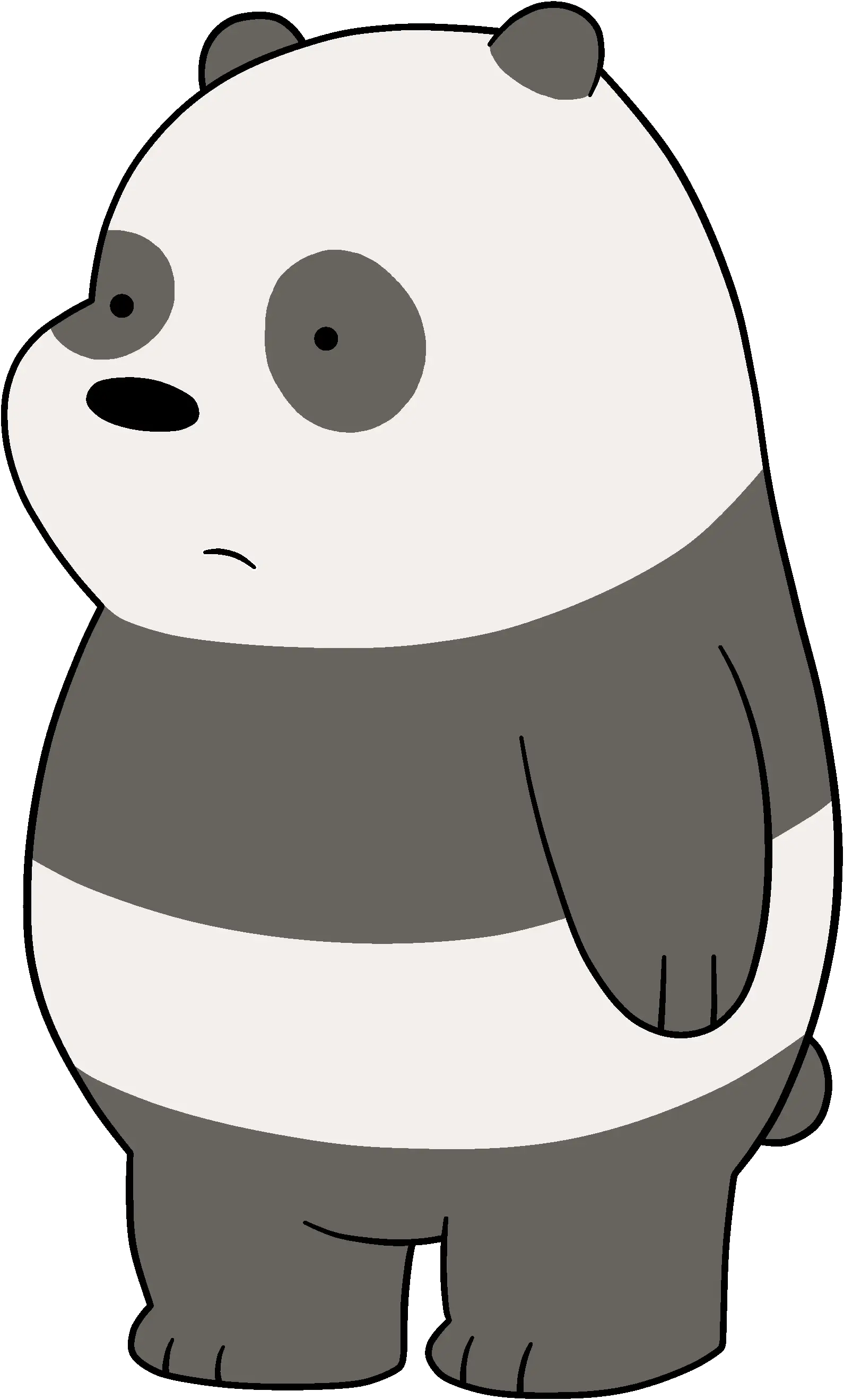 Cute Cartoon Panda with a Calm Expression