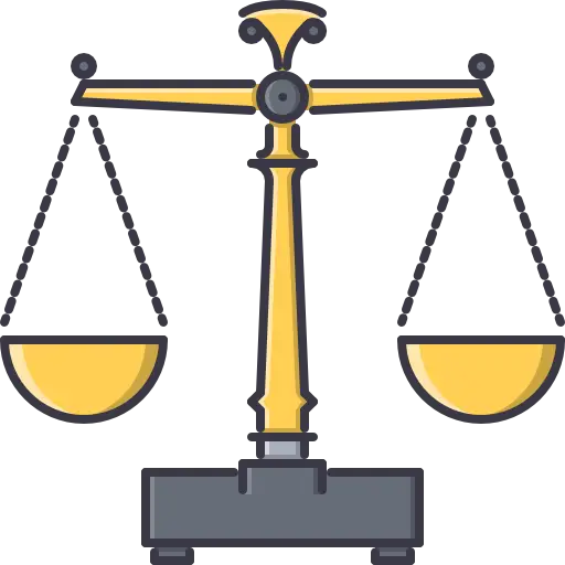 Golden Balance Scale Symbol Illustration