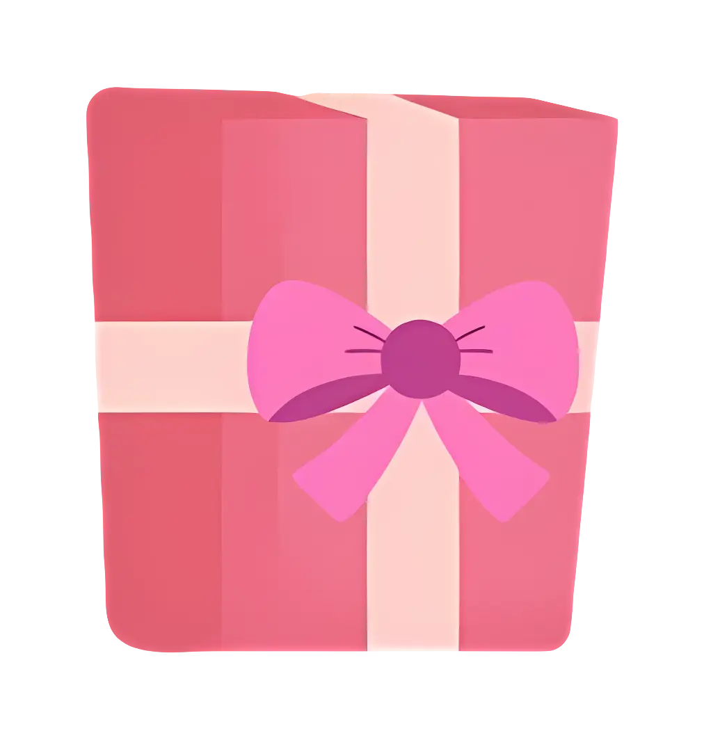 Pink Gift Box Wrapped with Ribbon Bow