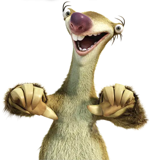 Goofy Sloth Cartoon Illustration