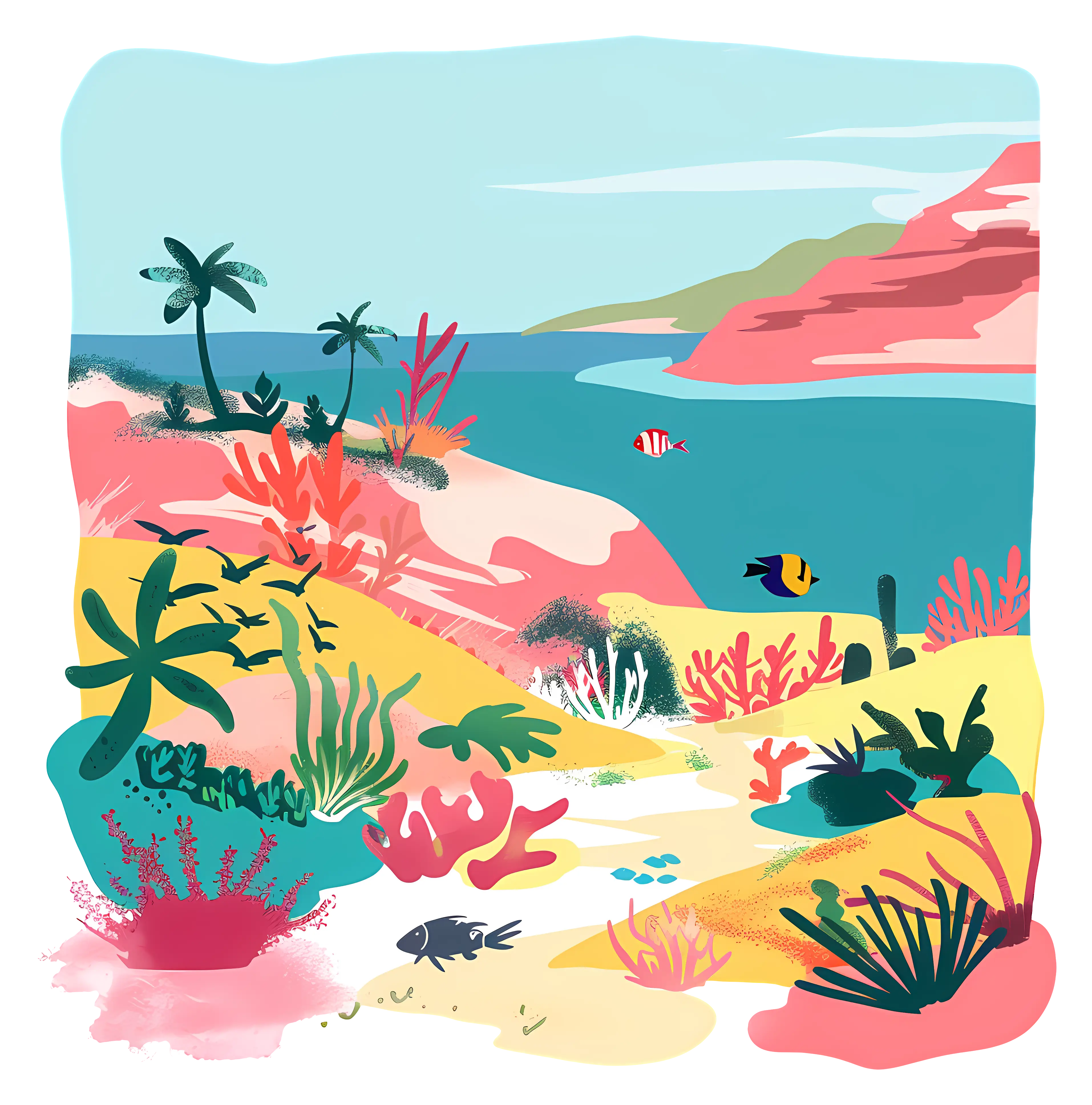 Vibrant Tropical Ocean Underwater Art