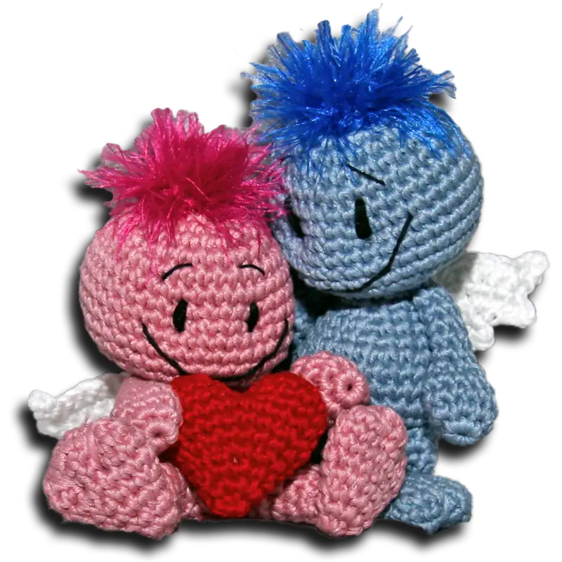 Cute Crocheted Dolls with Heart