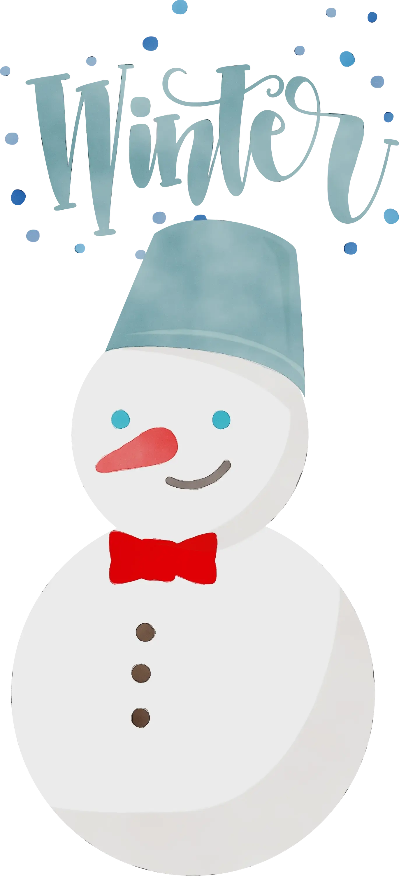 Festive Snowman with Blue Hat and Bow Tie