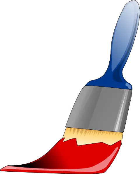 Paintbrush with Fresh Red Paint
