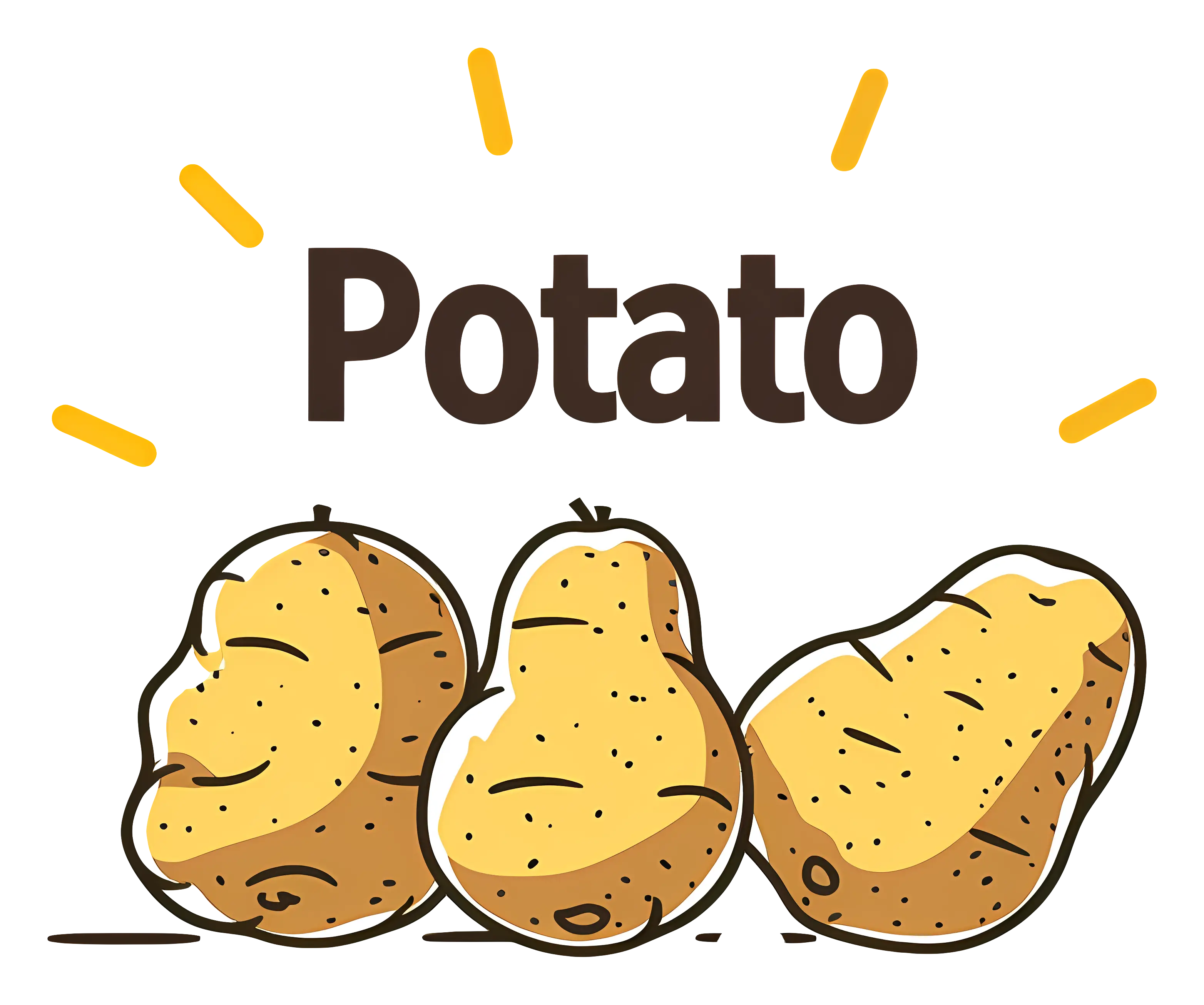 Rustic Style Illustration of Potatoes
