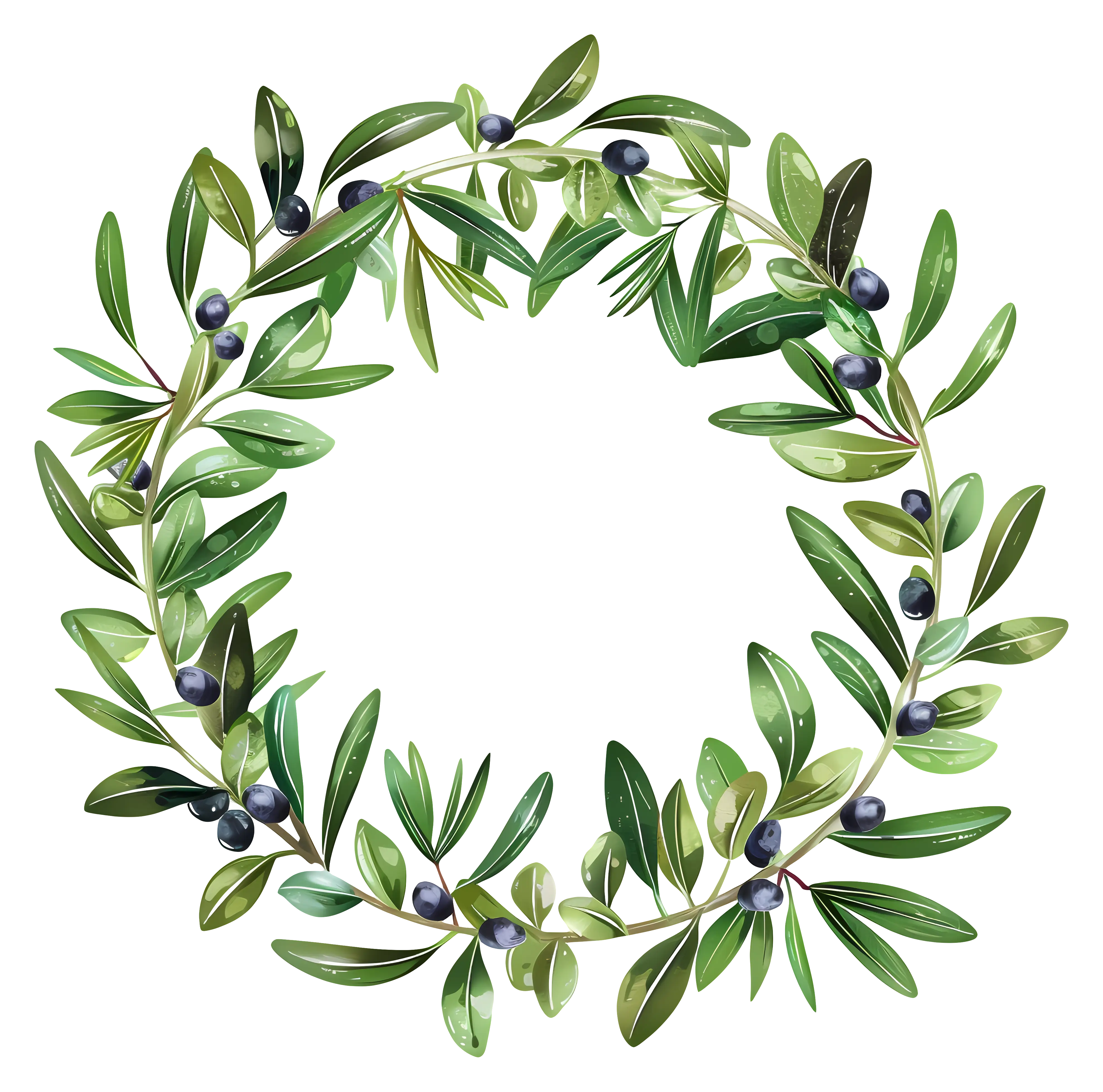 Olive Branch Wreath Illustration