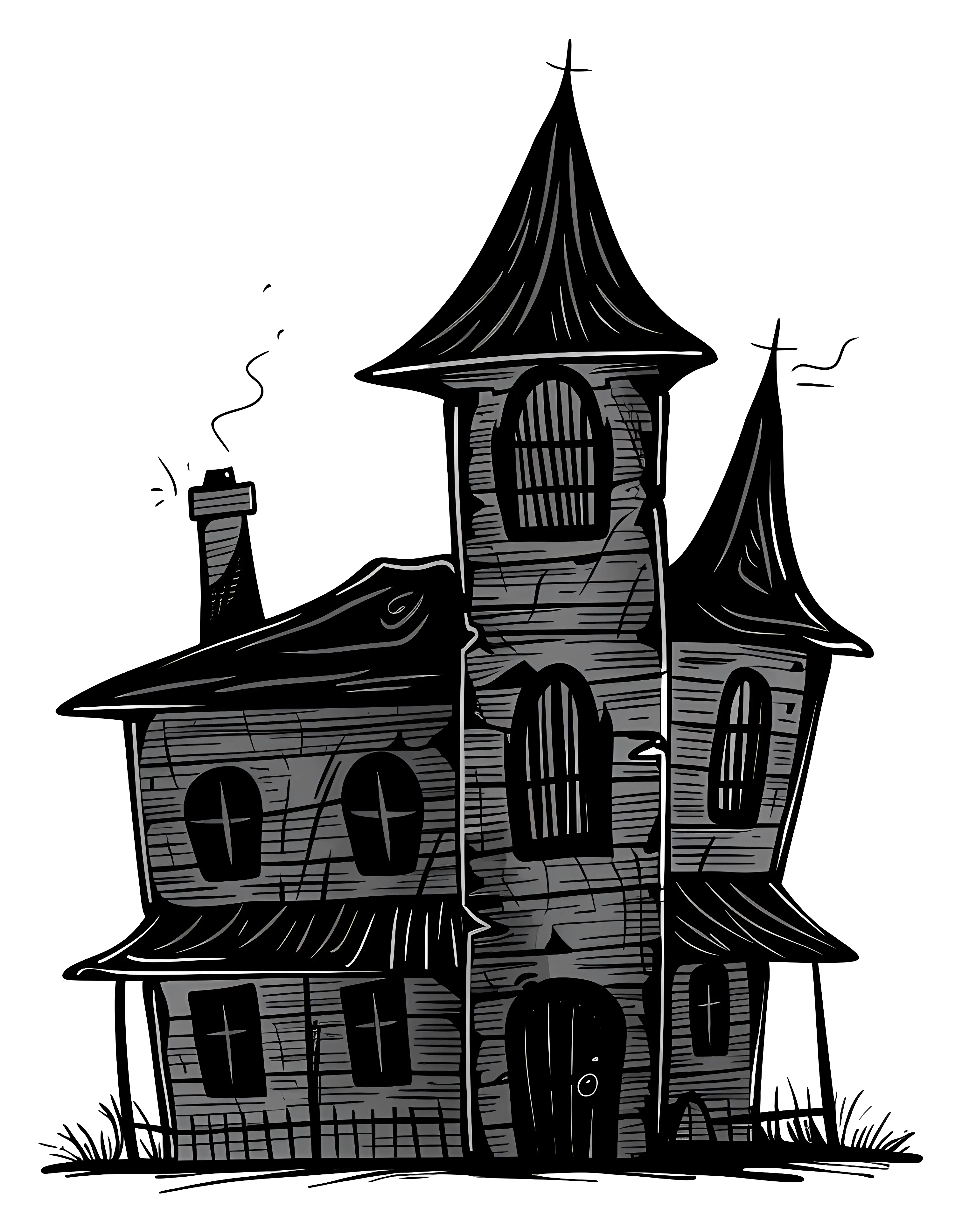 Spooky Black Haunted House