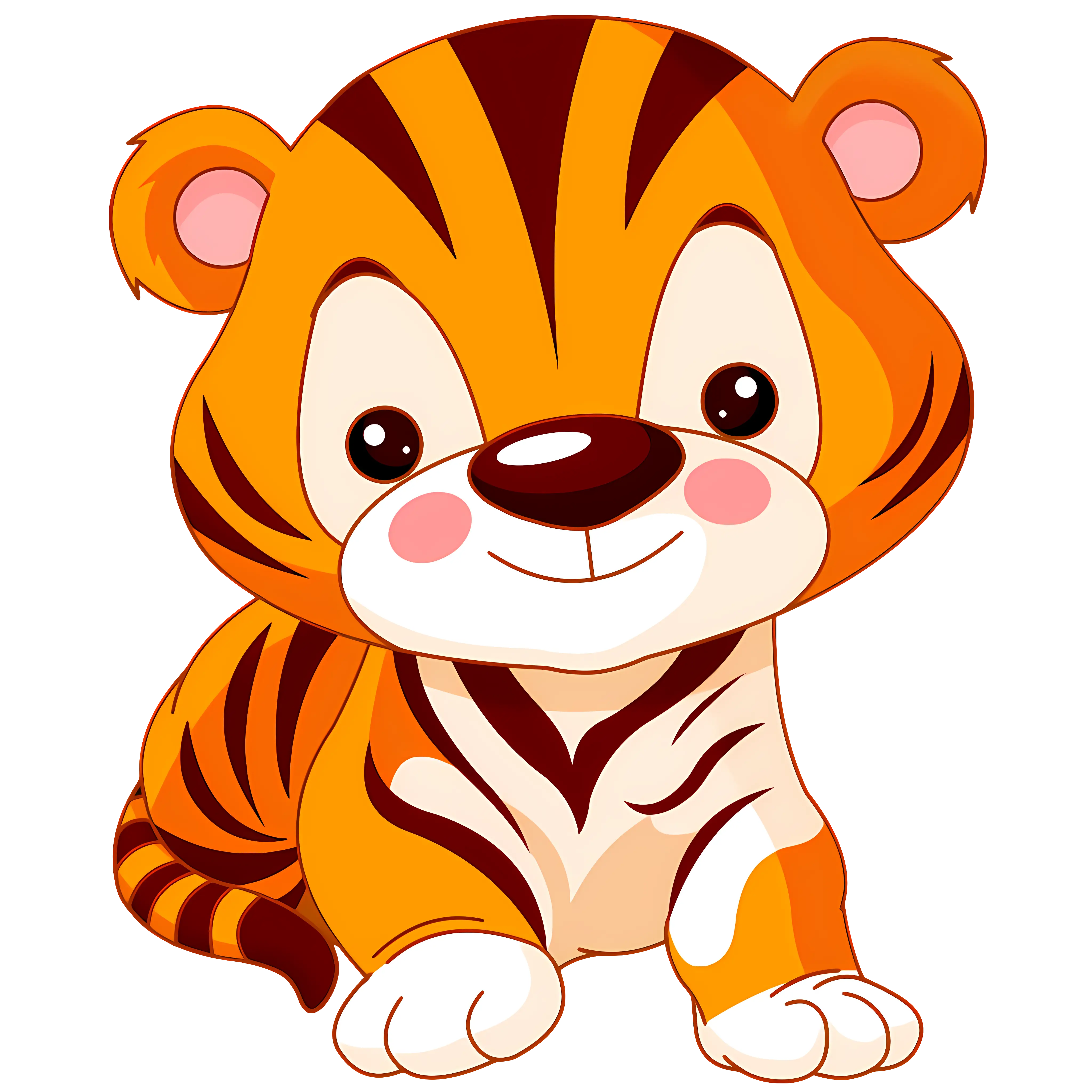 Cute Cartoon Tiger Illustration