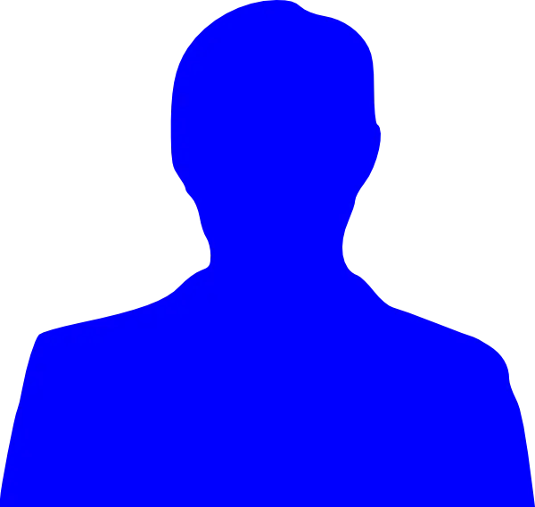 Blue Silhouette of a Person Profile