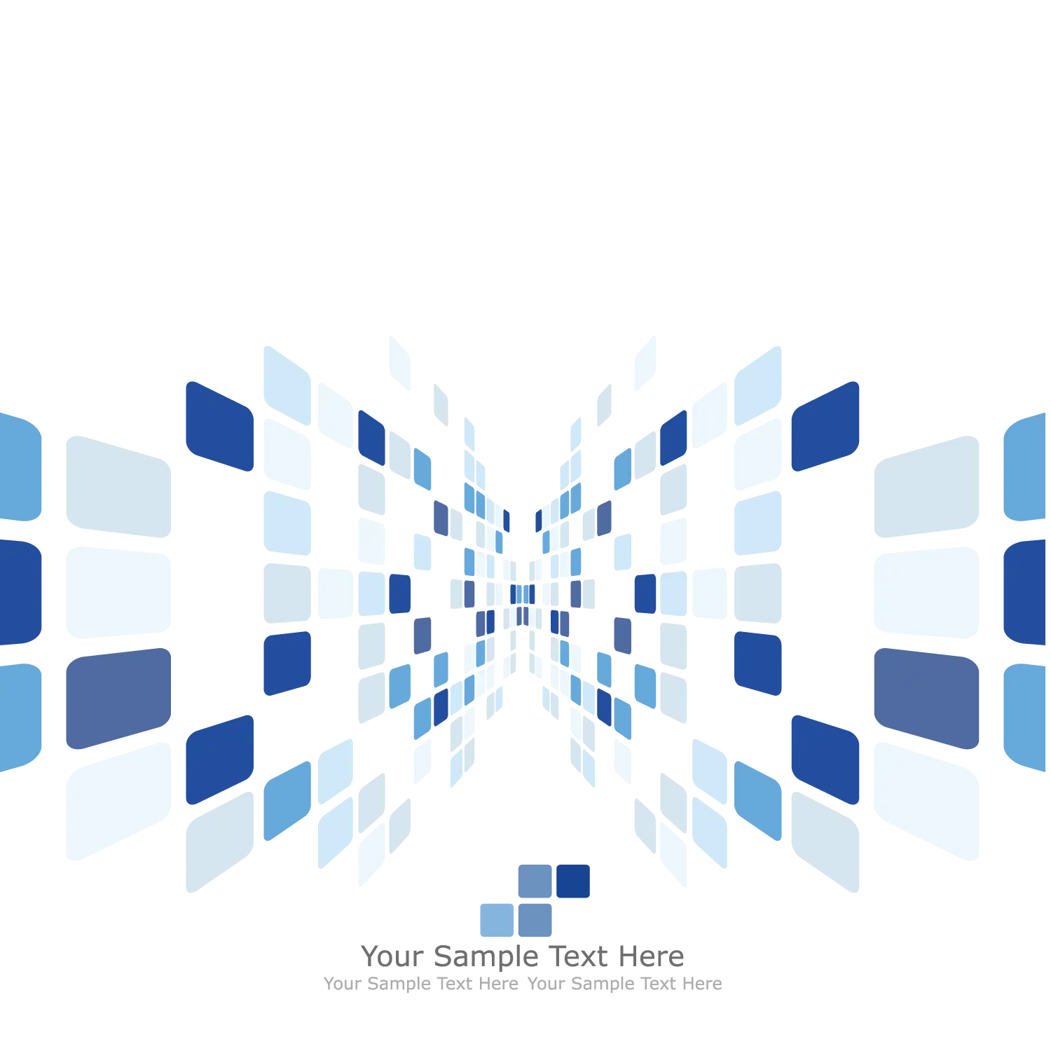 Abstract Blue Squares Perspective Design