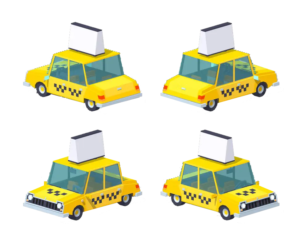 Classic Yellow Taxi Cab Illustration