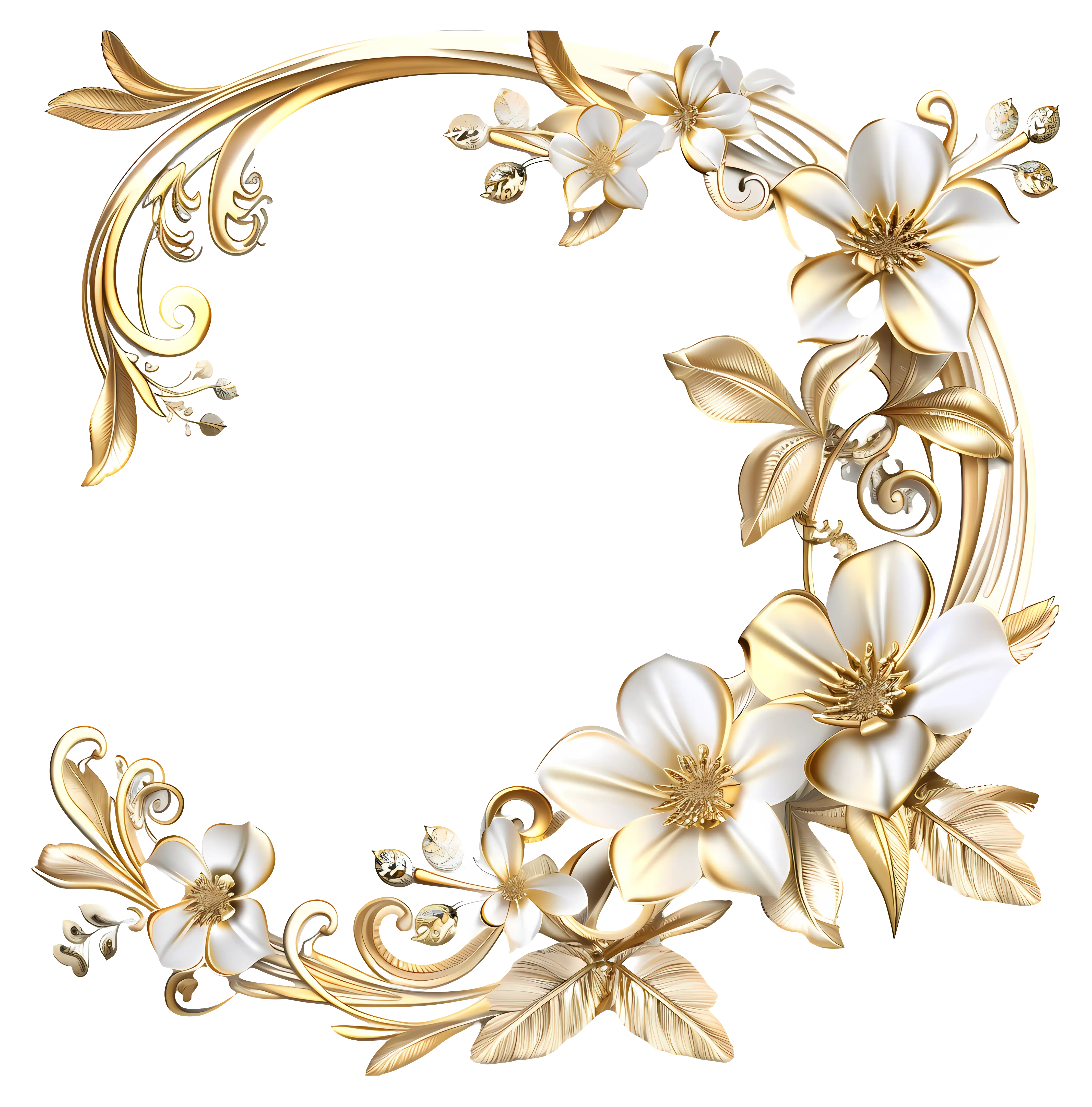 Golden Elegant Floral Corner Decoration