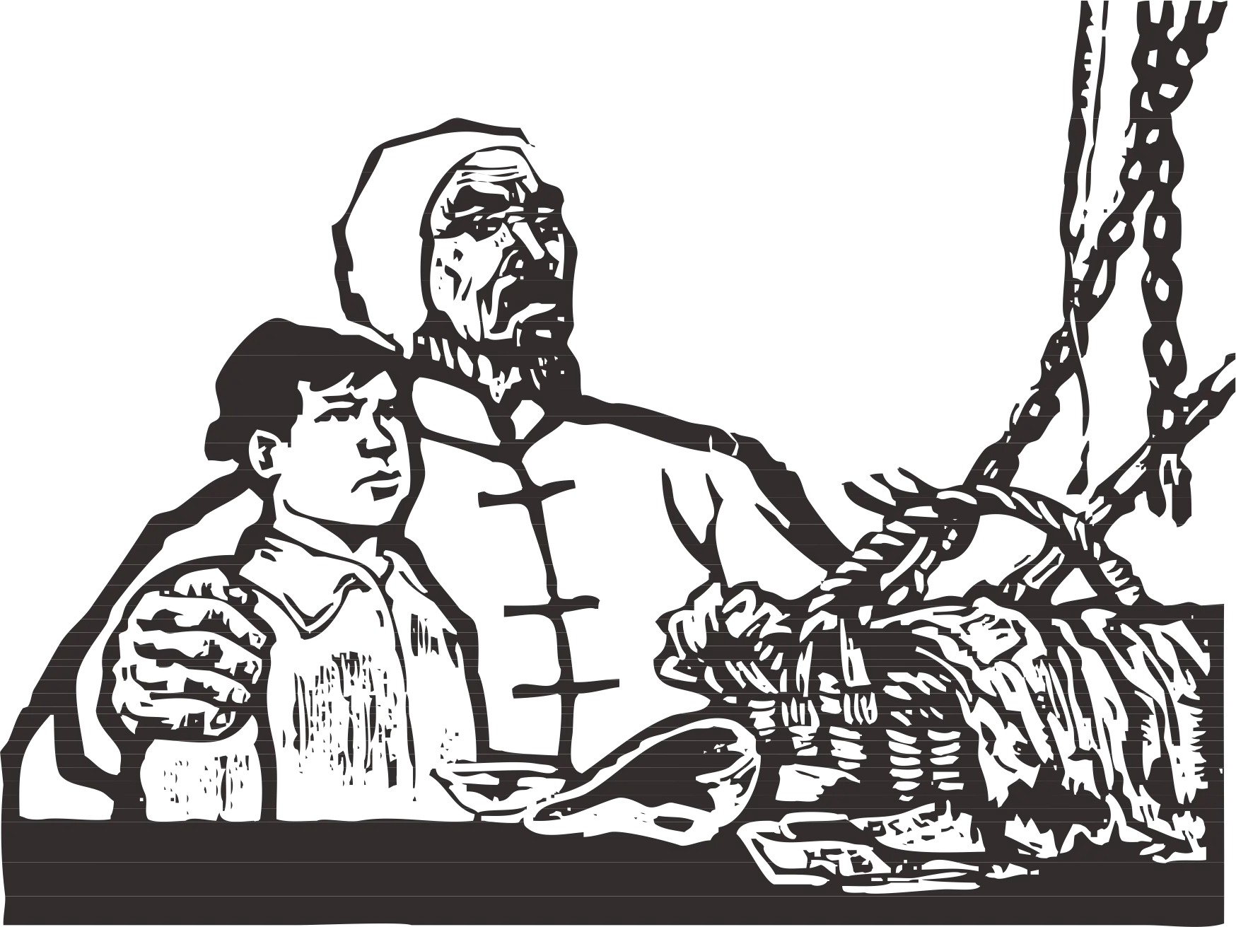 Historical Black and White People Illustration