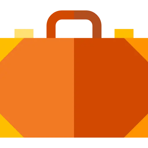 Orange Suitcase Illustration for Travel Concept