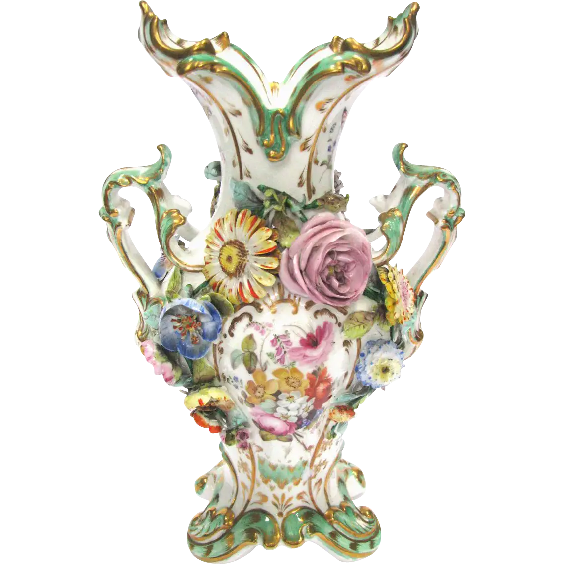 Ornate Porcelain Vase with Floral Decorations