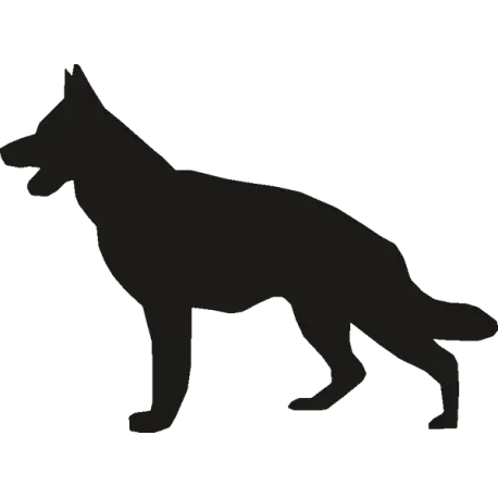 Silhouette of Black Dog in Outline Design