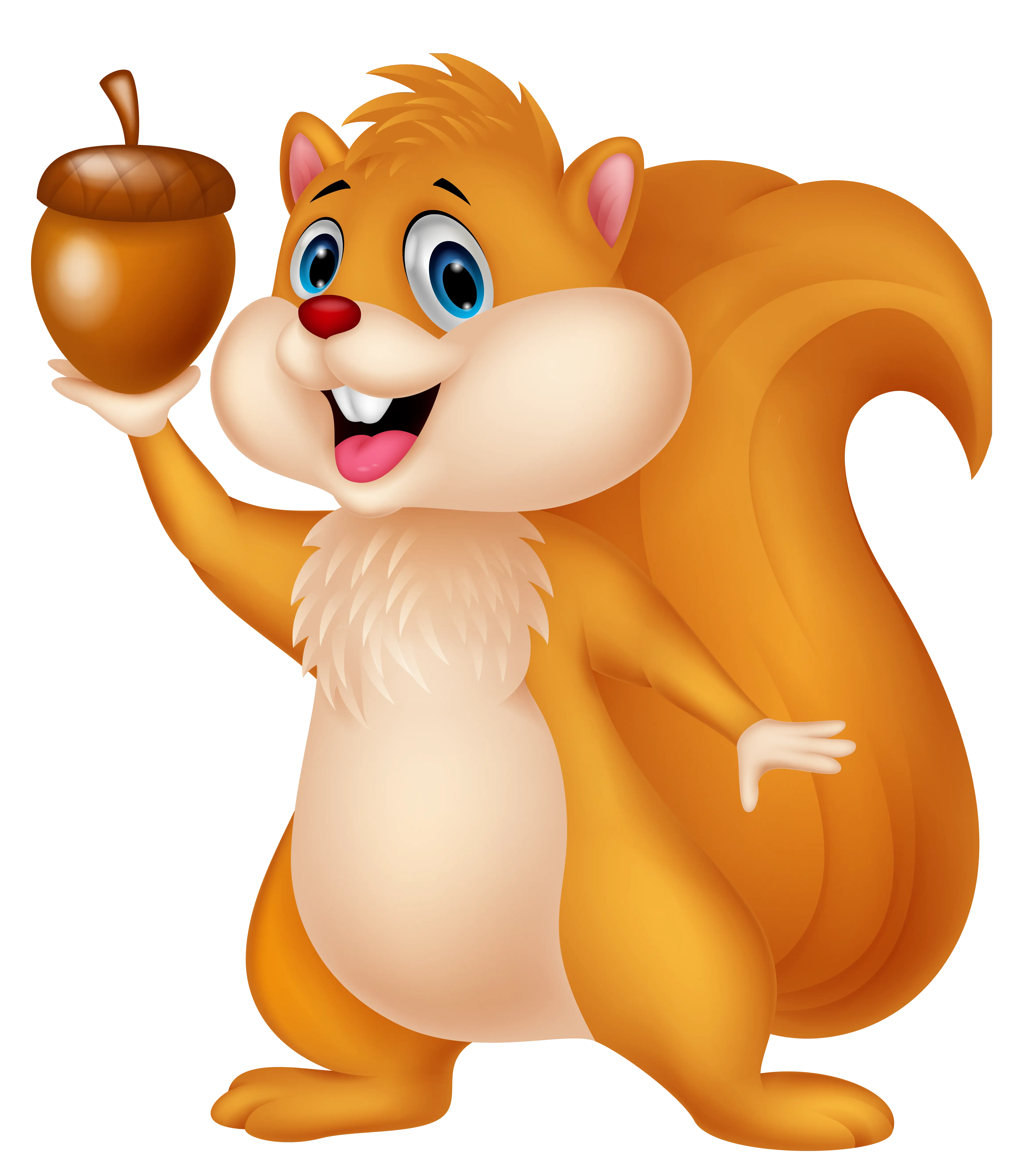 Cartoon Squirrel with Acorn