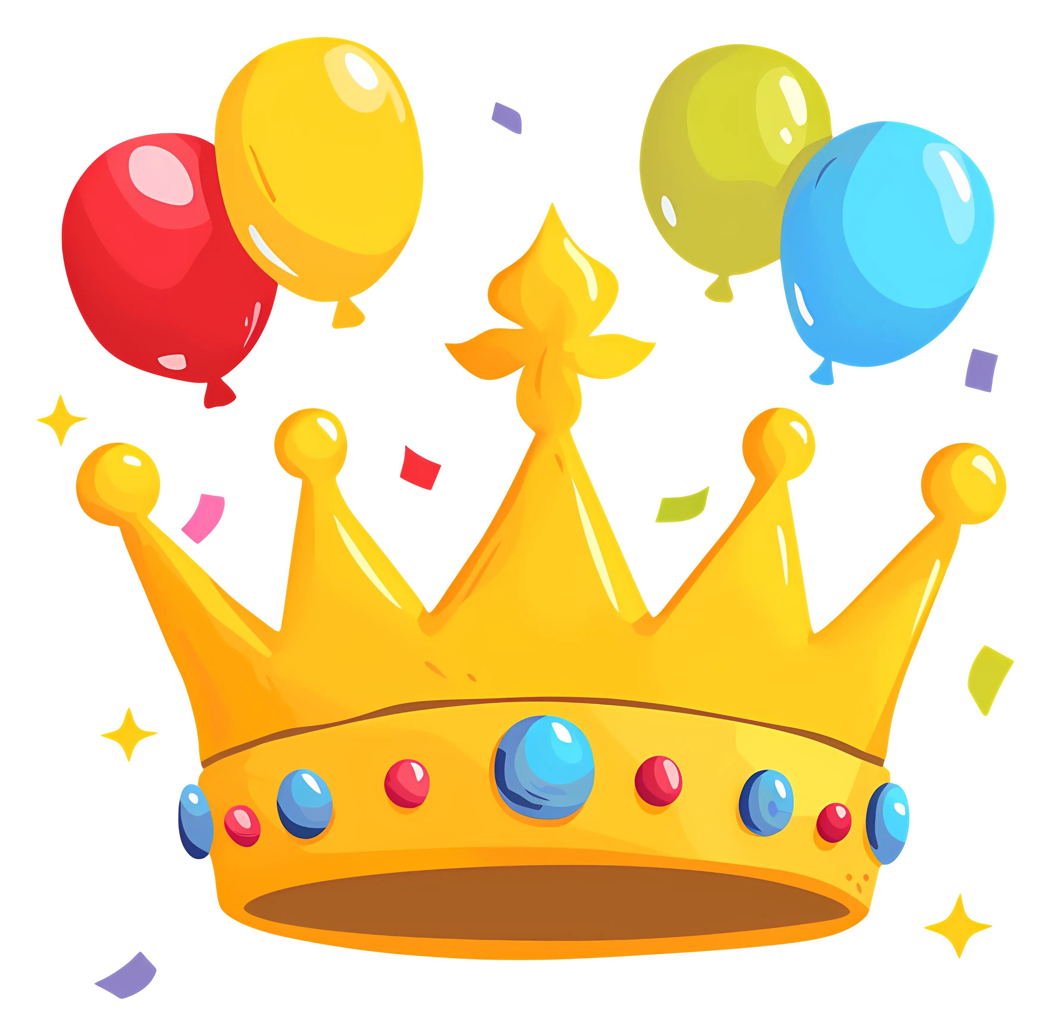 Crown with Colorful Balloons