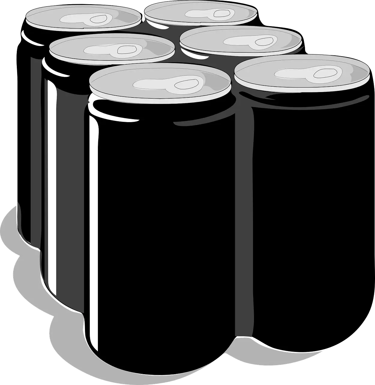 Six Pack of Black Cans