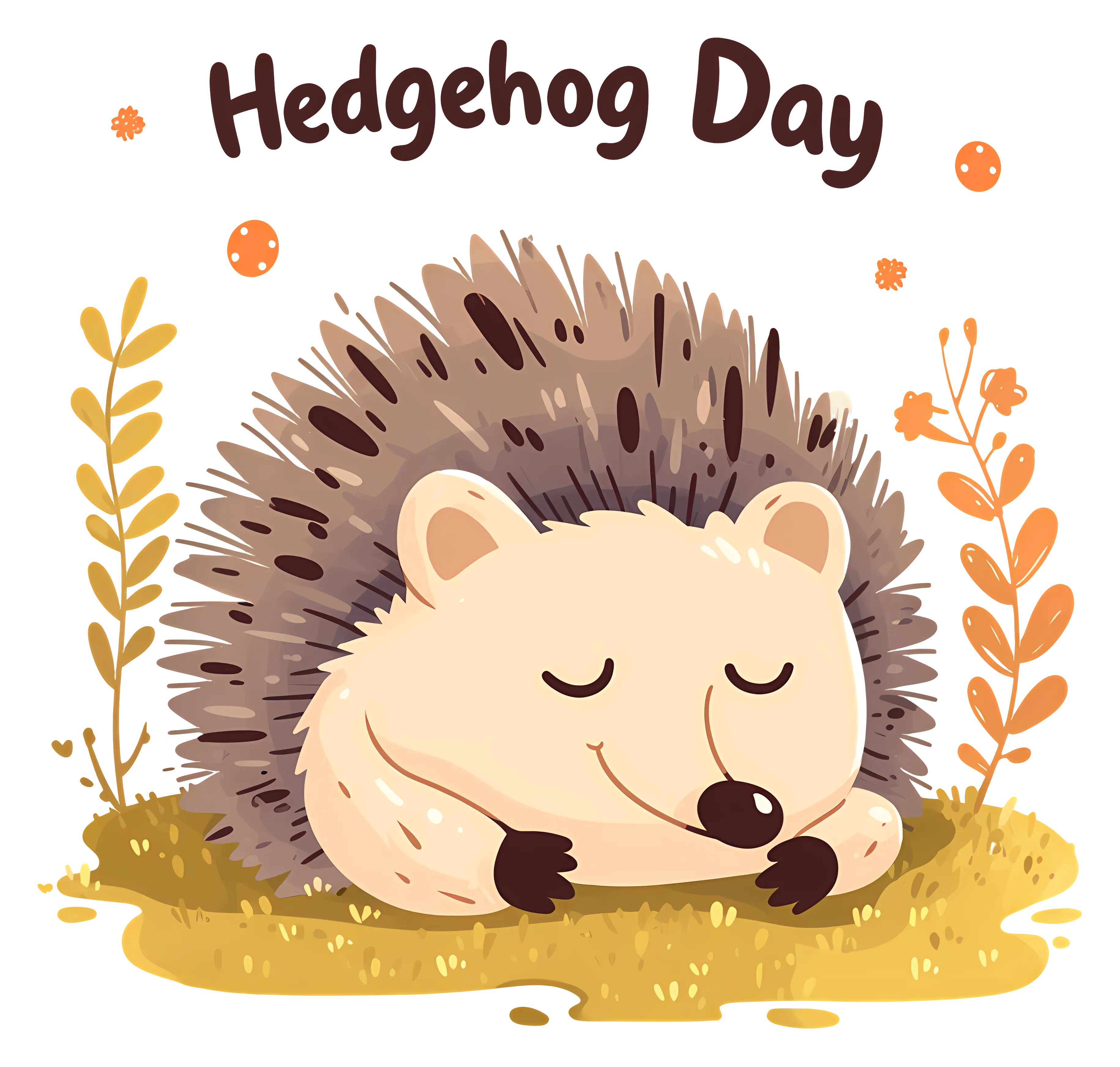 Hedgehog Day Cartoon Illustration
