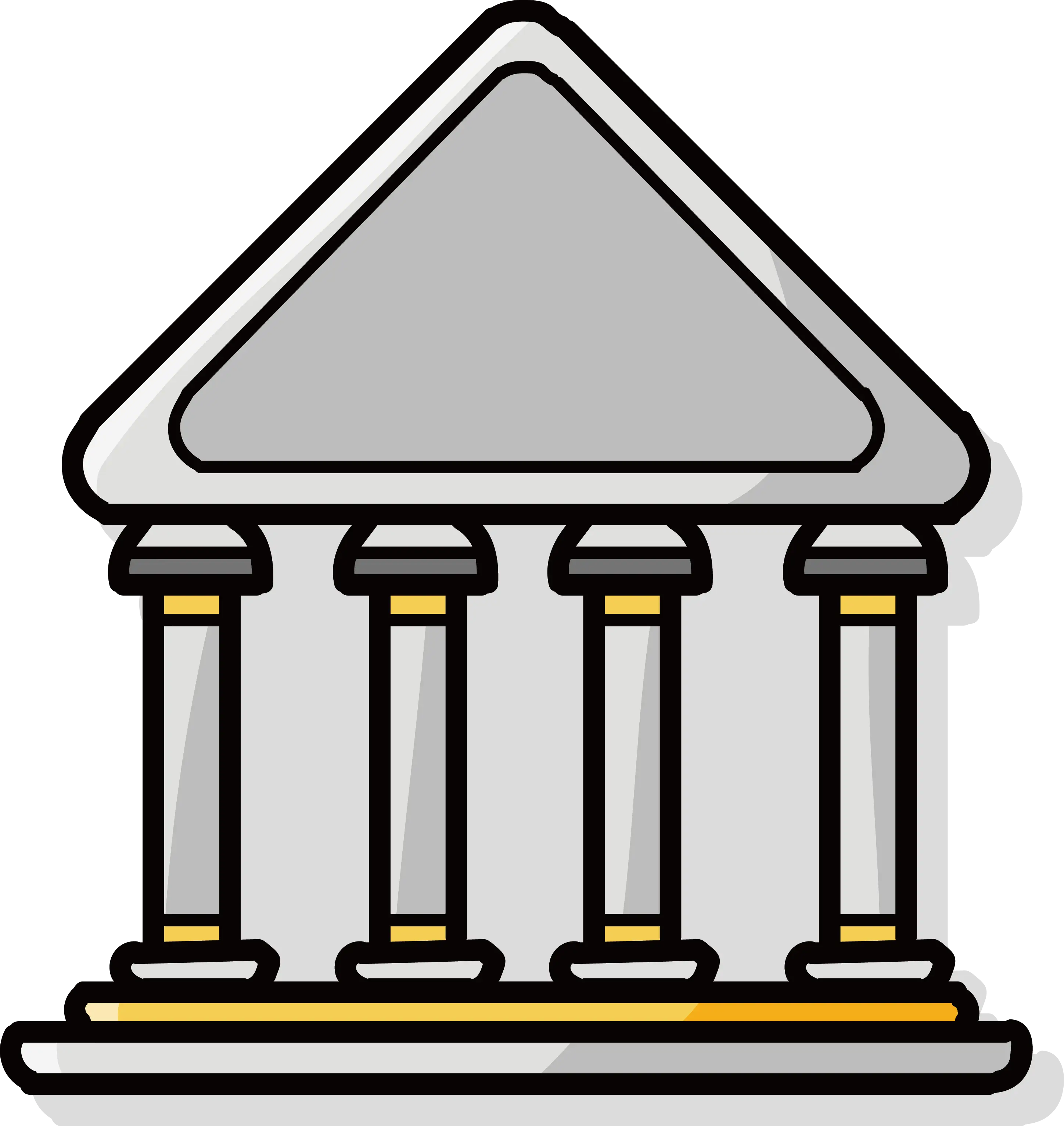 Classic Bank Building Illustration