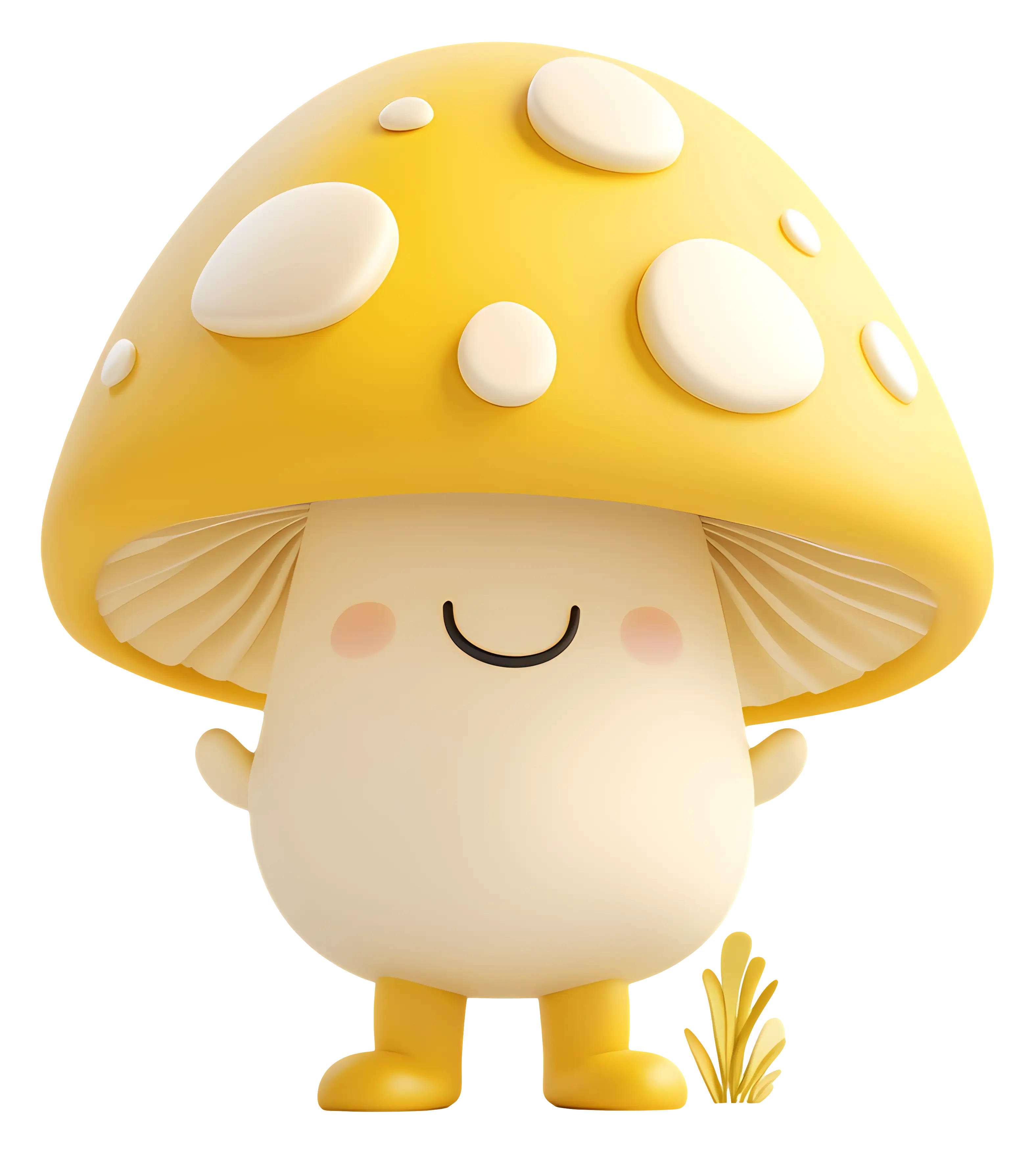 Cute Yellow Mushroom Cartoon